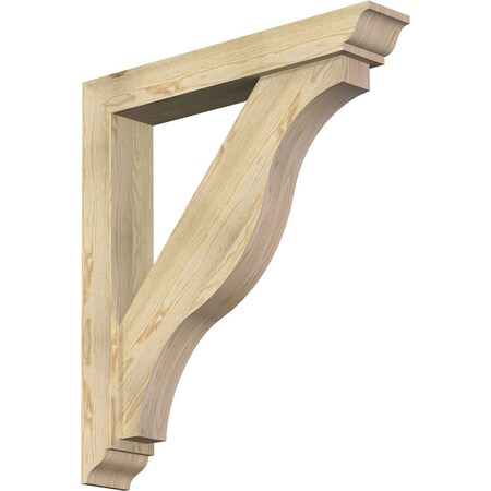 Ekena Millwork Funston Traditional Rough Sawn Bracket w/ Offset Brace, Douglas Fir, 6"W x 36"D x 40"H BKT0604X36X40FST01RDF